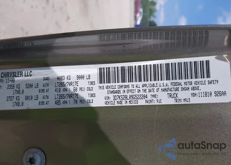 2009 Dodge Ram 2500 Slt z USA, uszkodzony, nr VIN 3D7KS28L09G522204